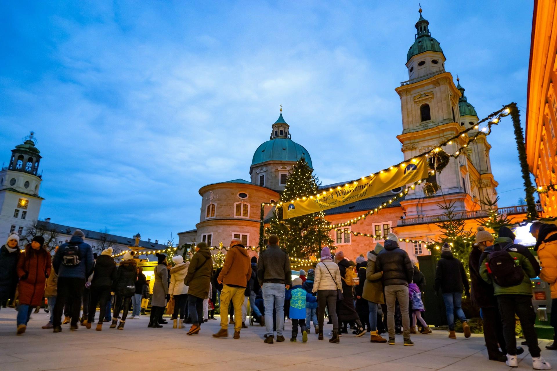 Salzburg, Austria, during the Christmas time, which is one of the best winter weekend getaways for couples.